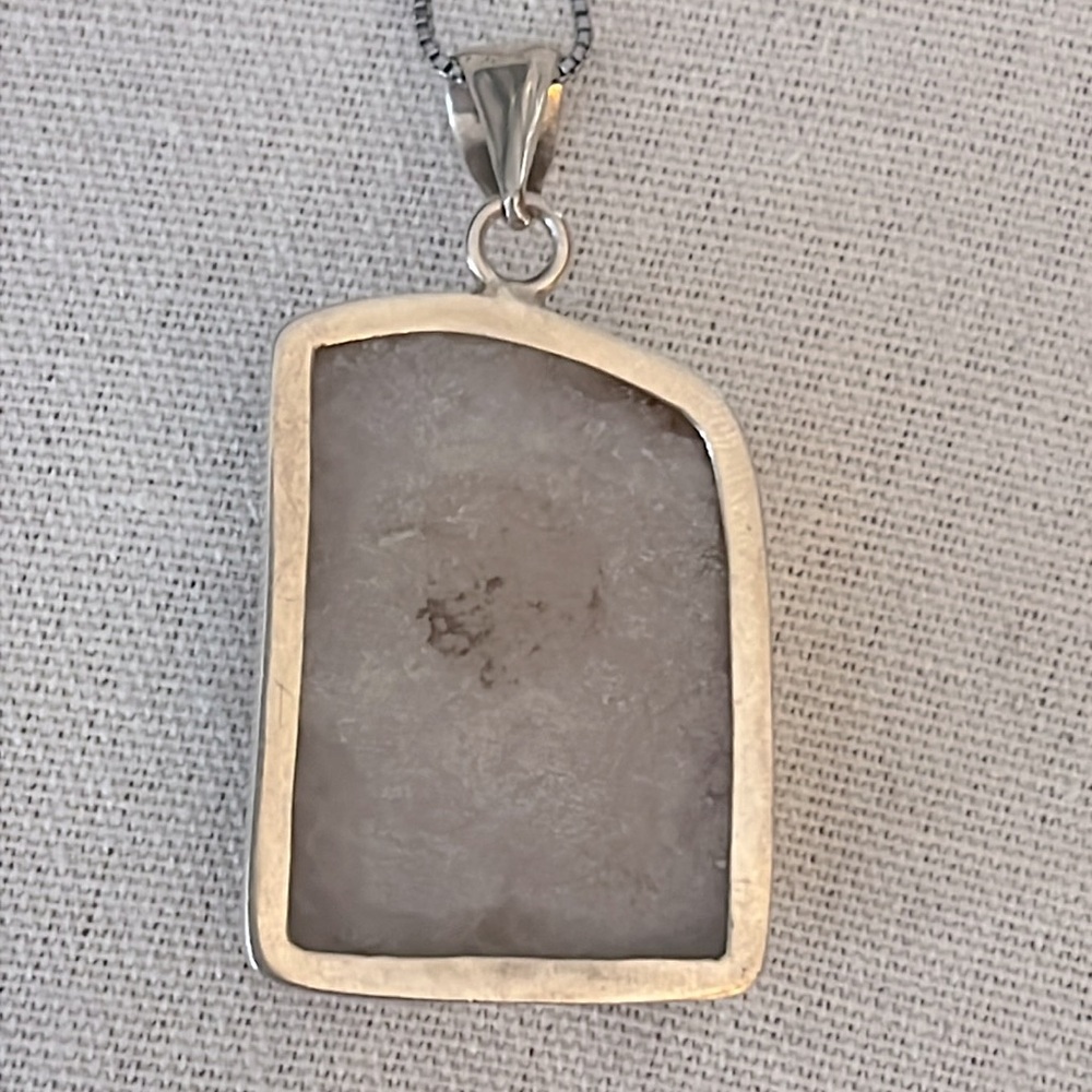 Citrine Druzy and Sterling Silver Pendant - Picture 6 of 11